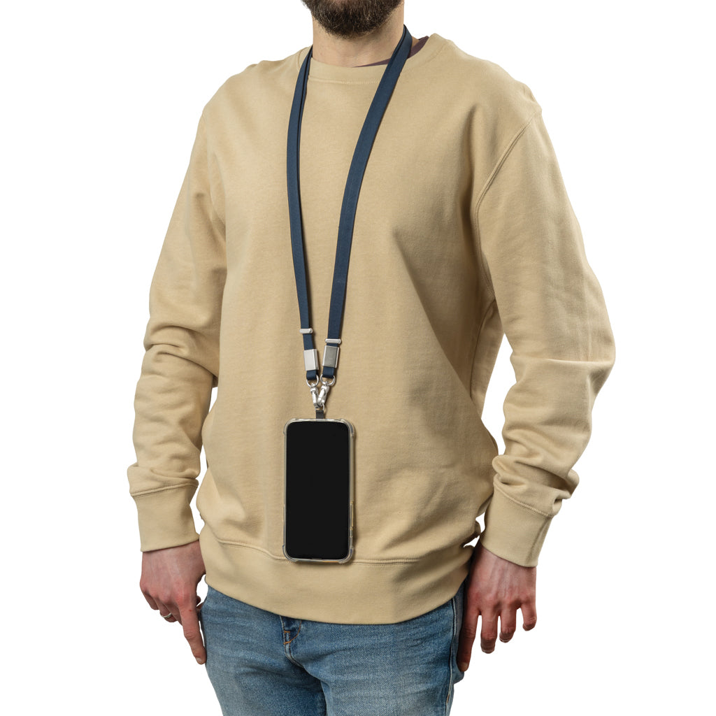 Nivo RCS recycled PET Crossbody lanyard - Navy