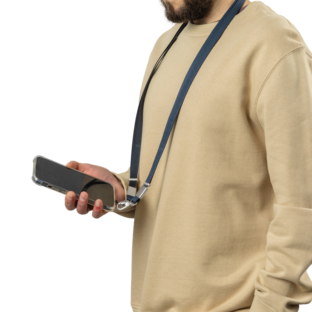 Nivo RCS recycled PET Crossbody lanyard - Navy