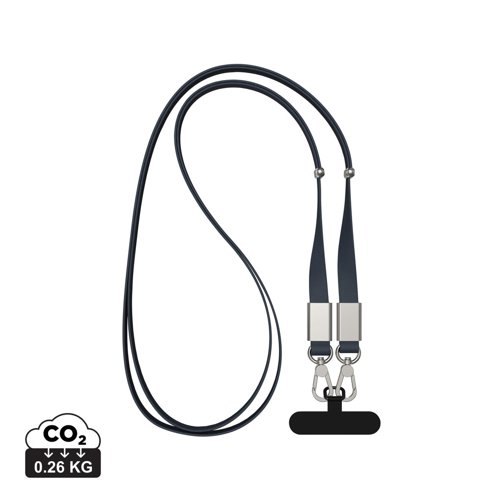Nivo RCS recycled PET Crossbody lanyard - Navy