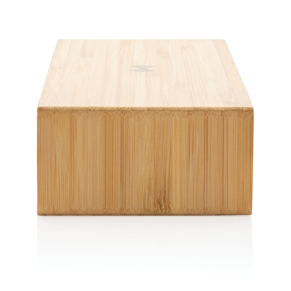 Bamboo alarm clock with 5W wireless charger - Brown