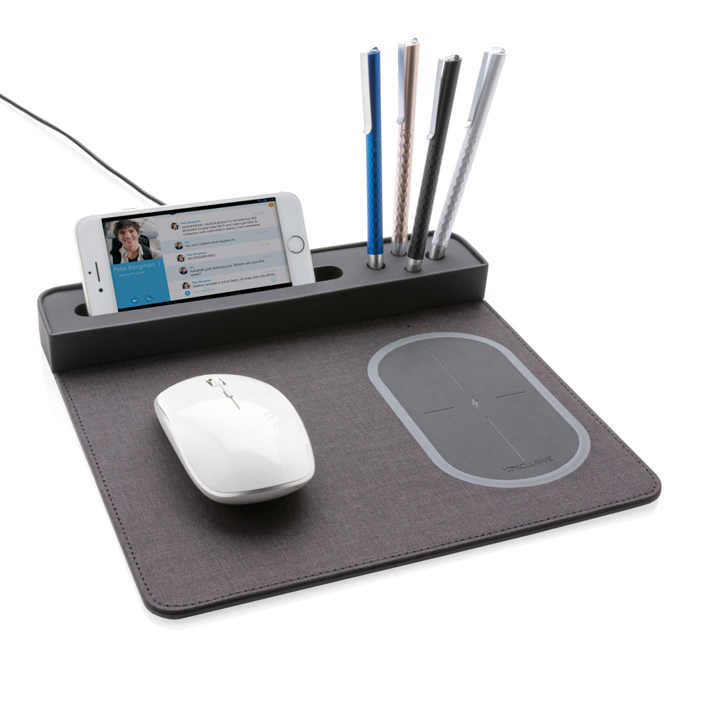 Air mousepad with 5W wireless charging and USB - Black