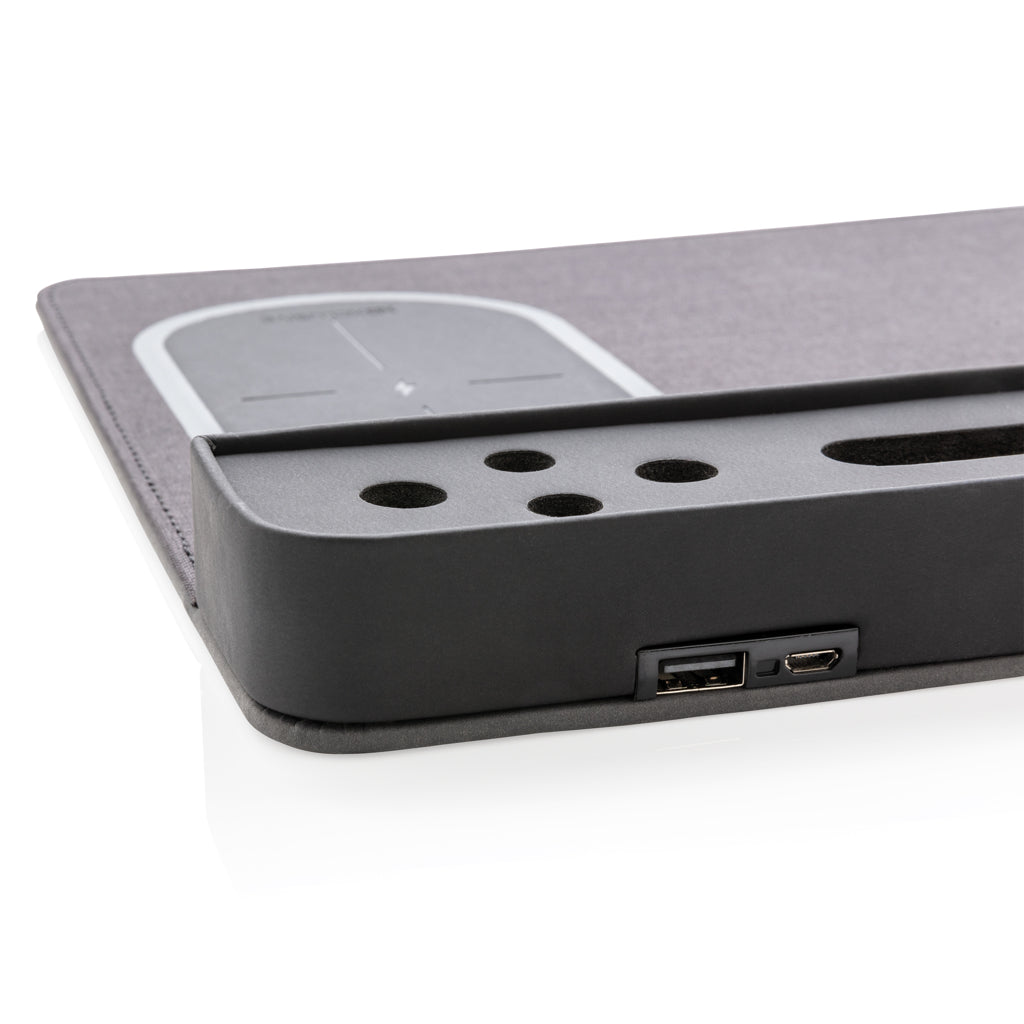 Air mousepad with 5W wireless charging and USB - Black
