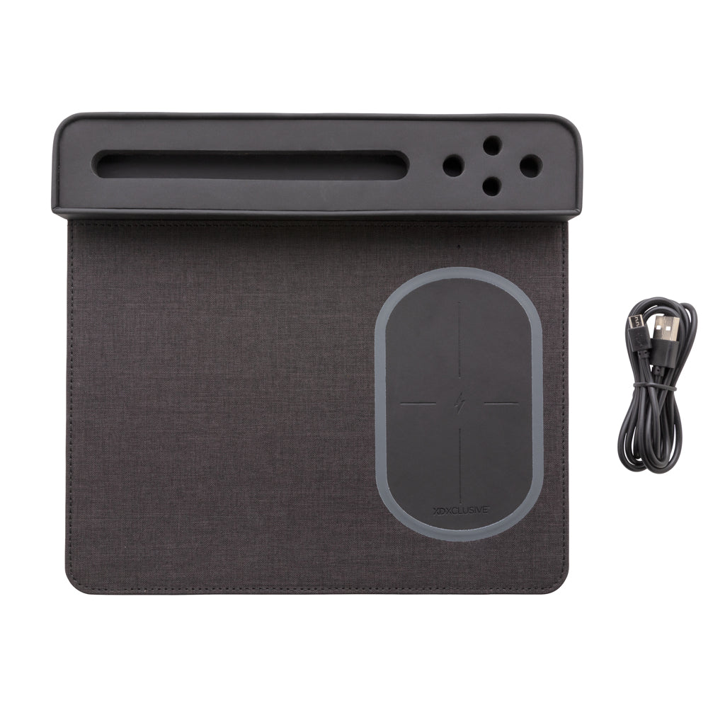 Air mousepad with 5W wireless charging and USB - Black
