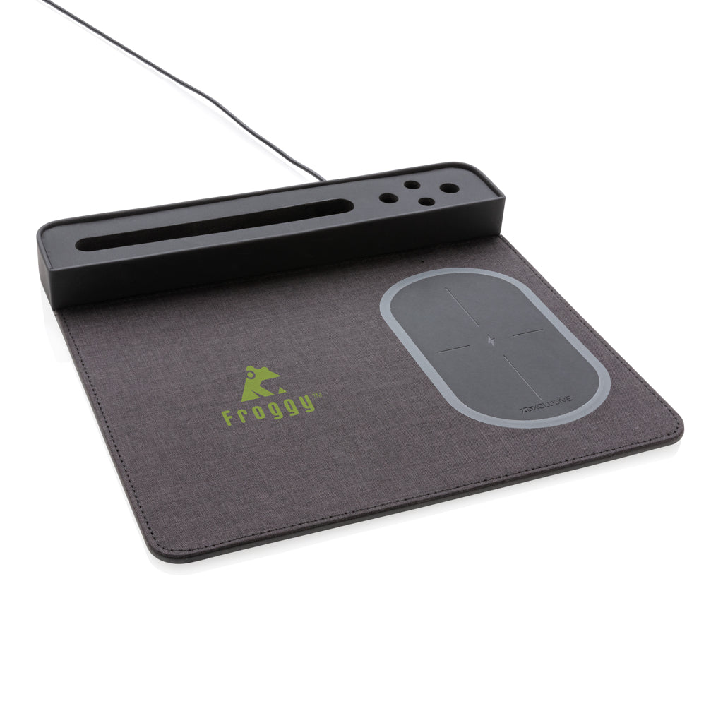 Air mousepad with 5W wireless charging and USB - Black