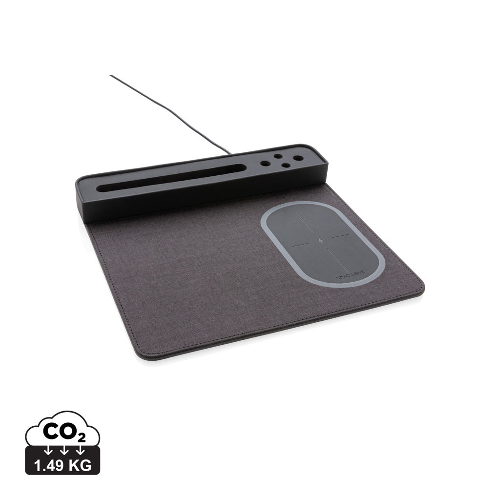 Air mousepad with 5W wireless charging and USB - Black