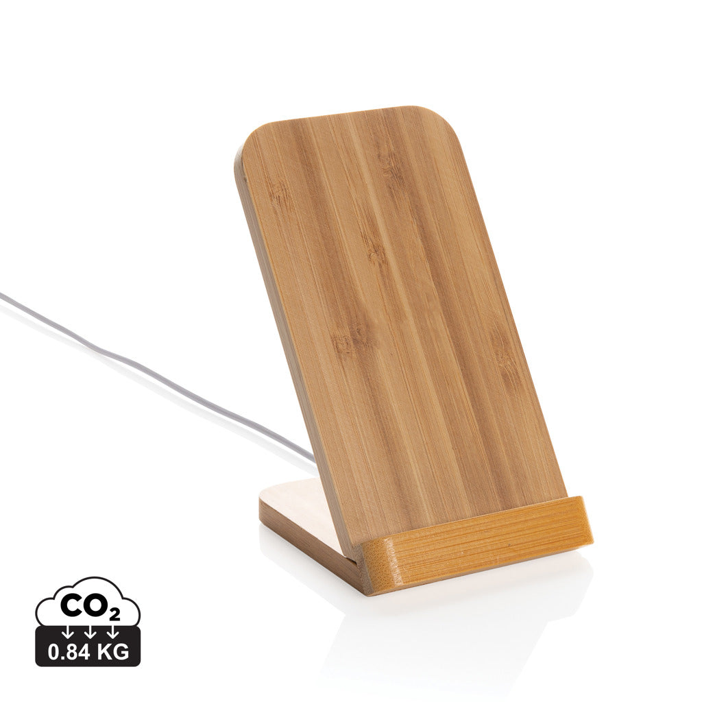 Bamboo 5W wireless charging stand - Brown