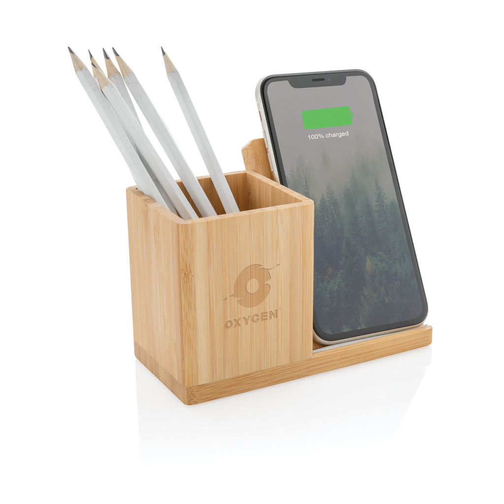 Calgary bamboo 10W wireless charger - Brown