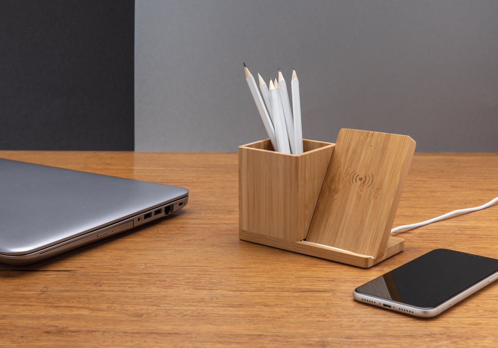 Calgary bamboo 10W wireless charger - Brown