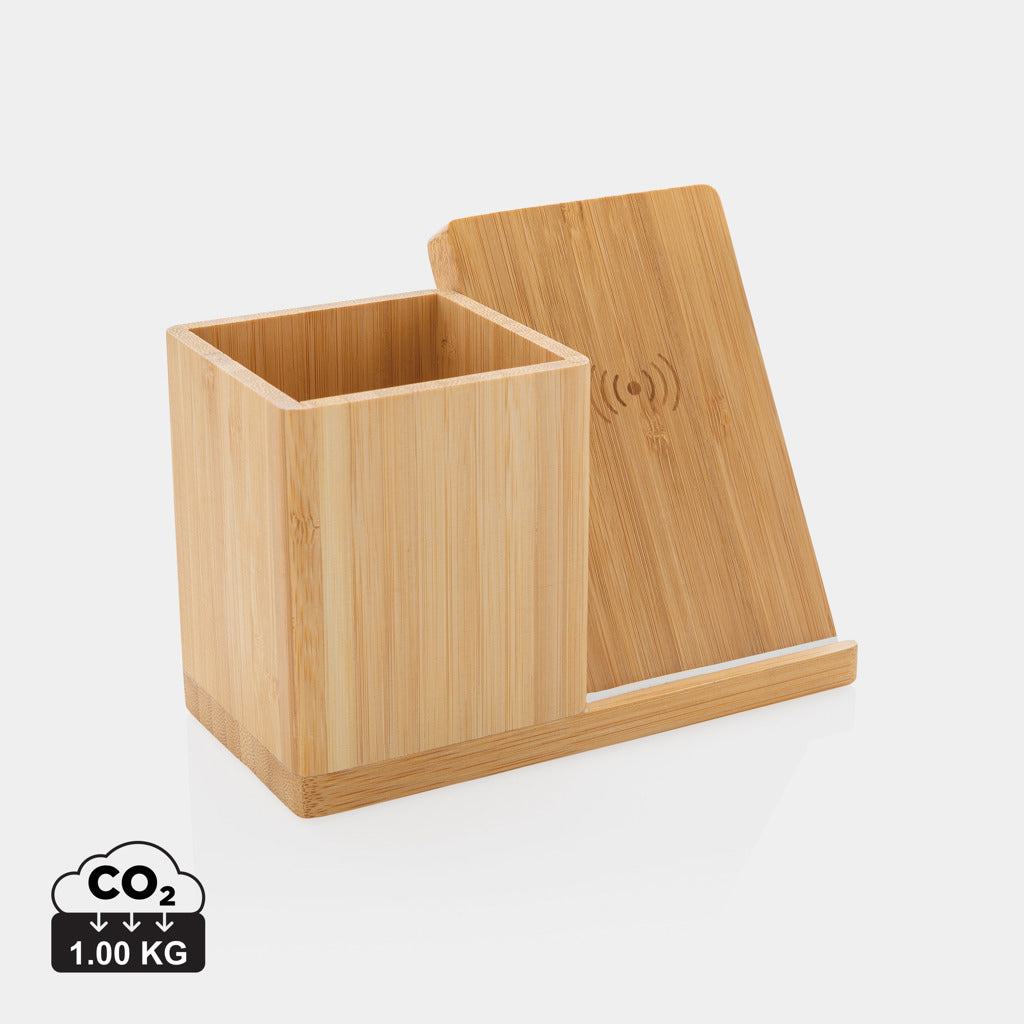 Calgary bamboo 10W wireless charger - Brown