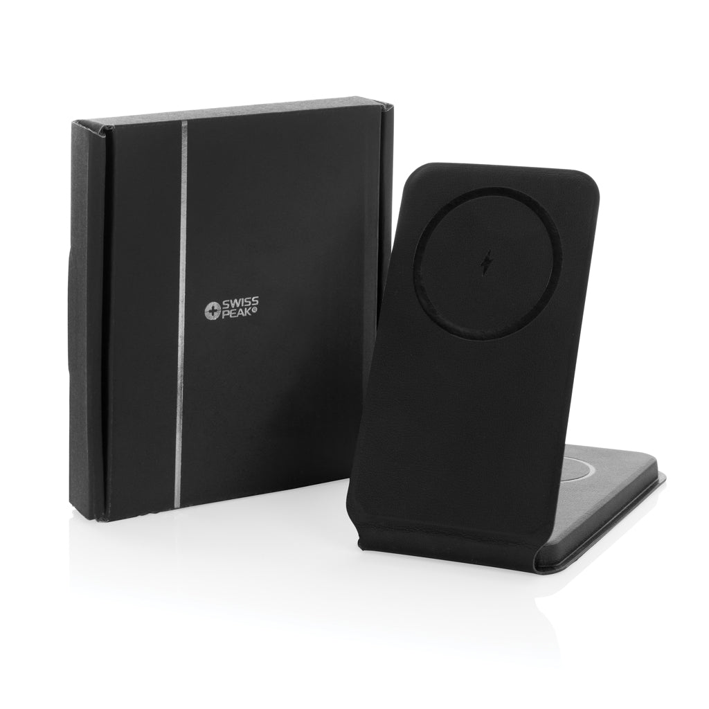 Swiss Peak RCS rPU 15W  3-in-1 magnetic wireless charger - Black