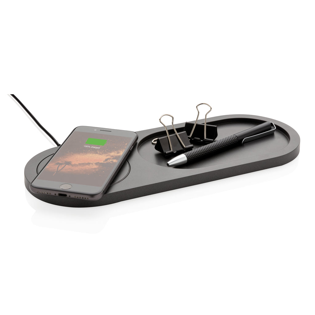 Encore 10W wireless charging valet tray - Black