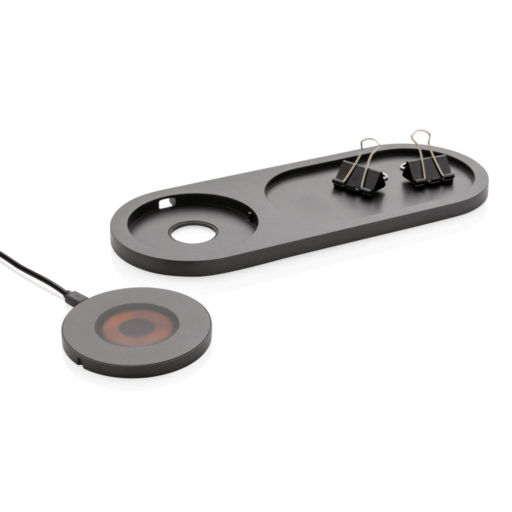 Encore 10W wireless charging valet tray - Black
