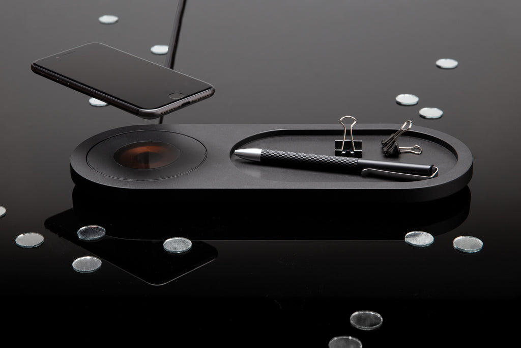 Encore 10W wireless charging valet tray - Black