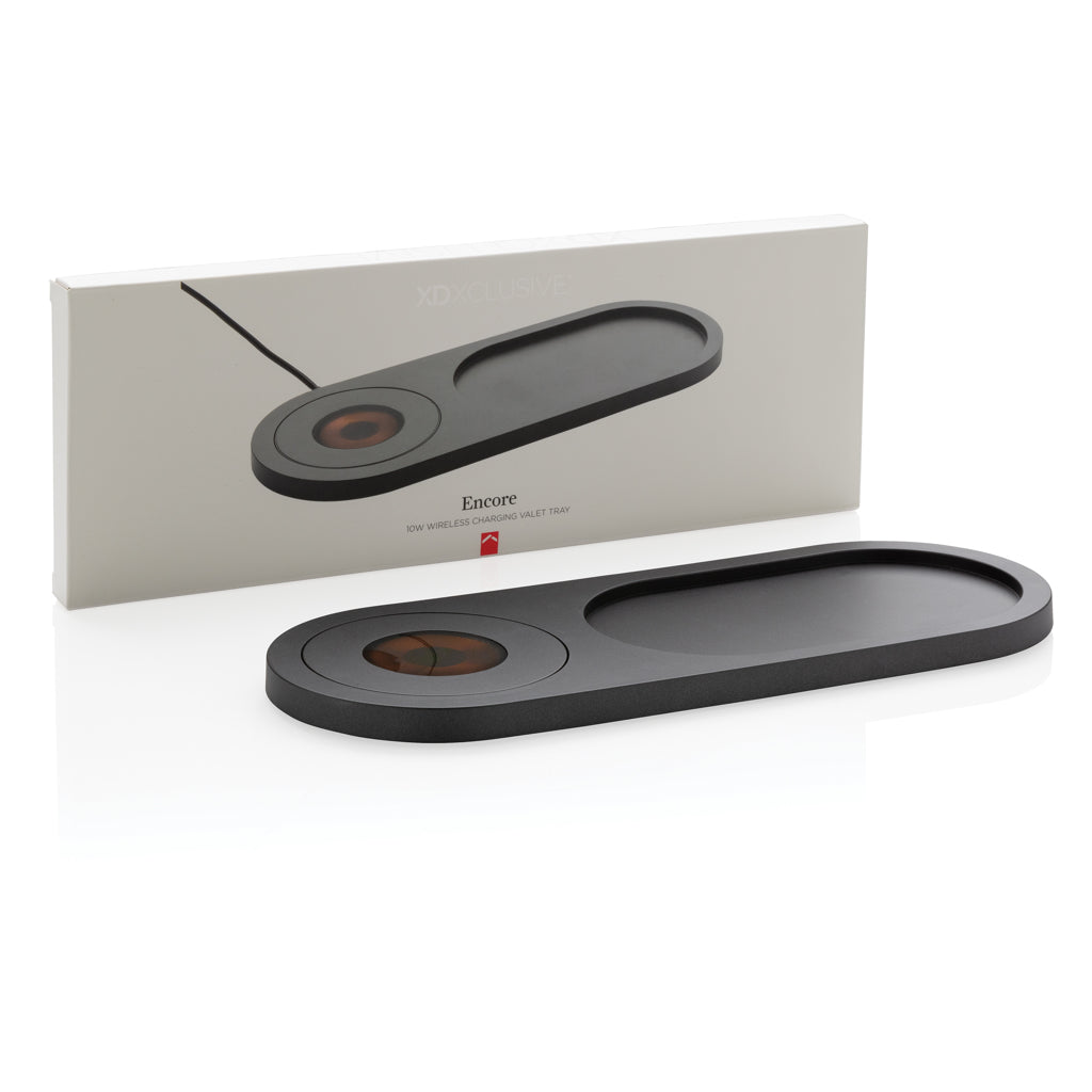 Encore 10W wireless charging valet tray - Black