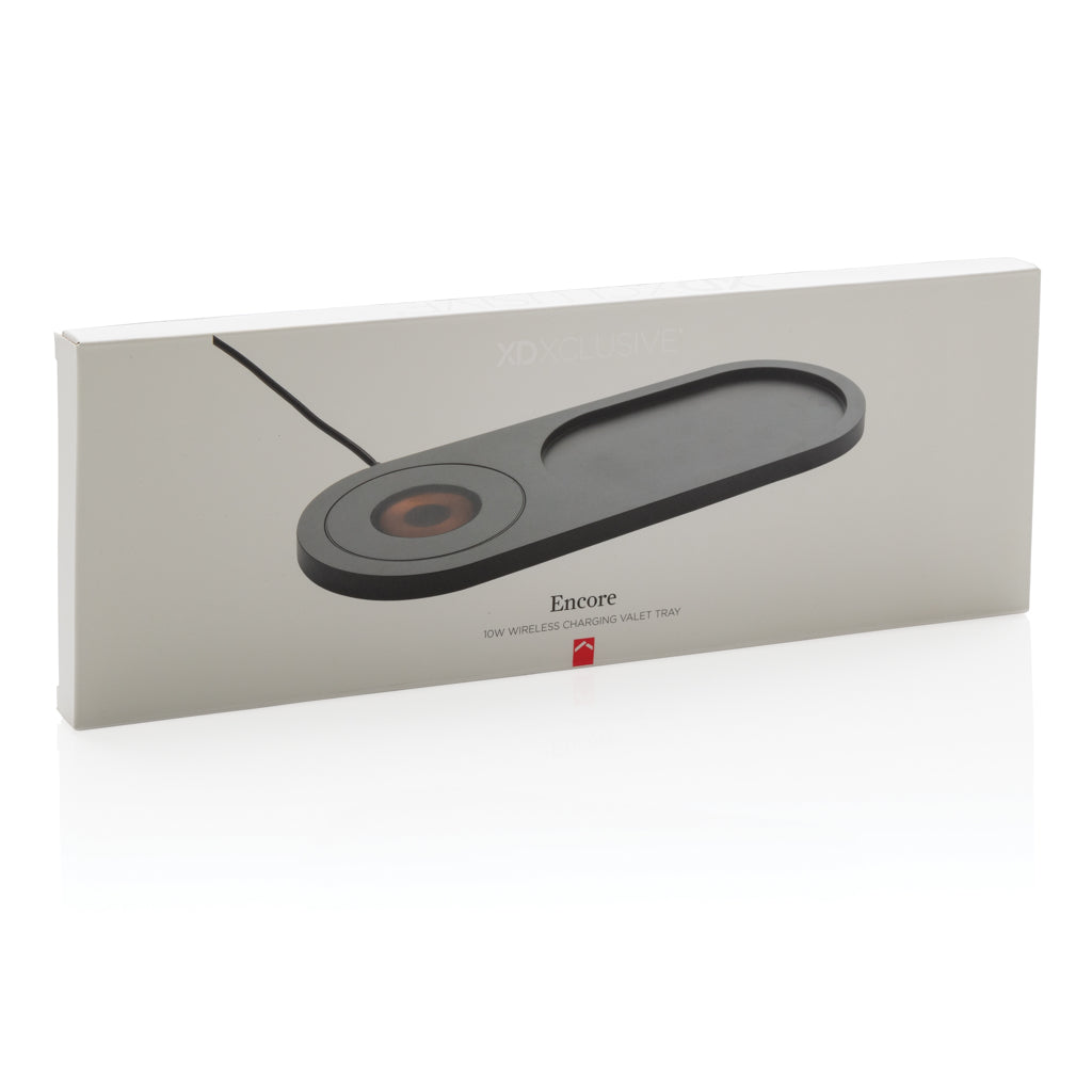 Encore 10W wireless charging valet tray - Black
