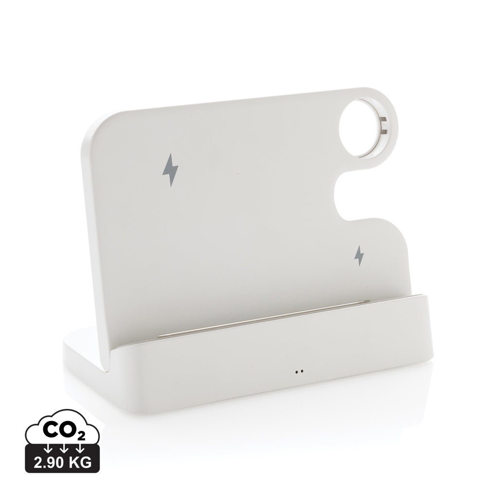Joltz RCS recycled plastic dual 15W charger with iWatch slot - White