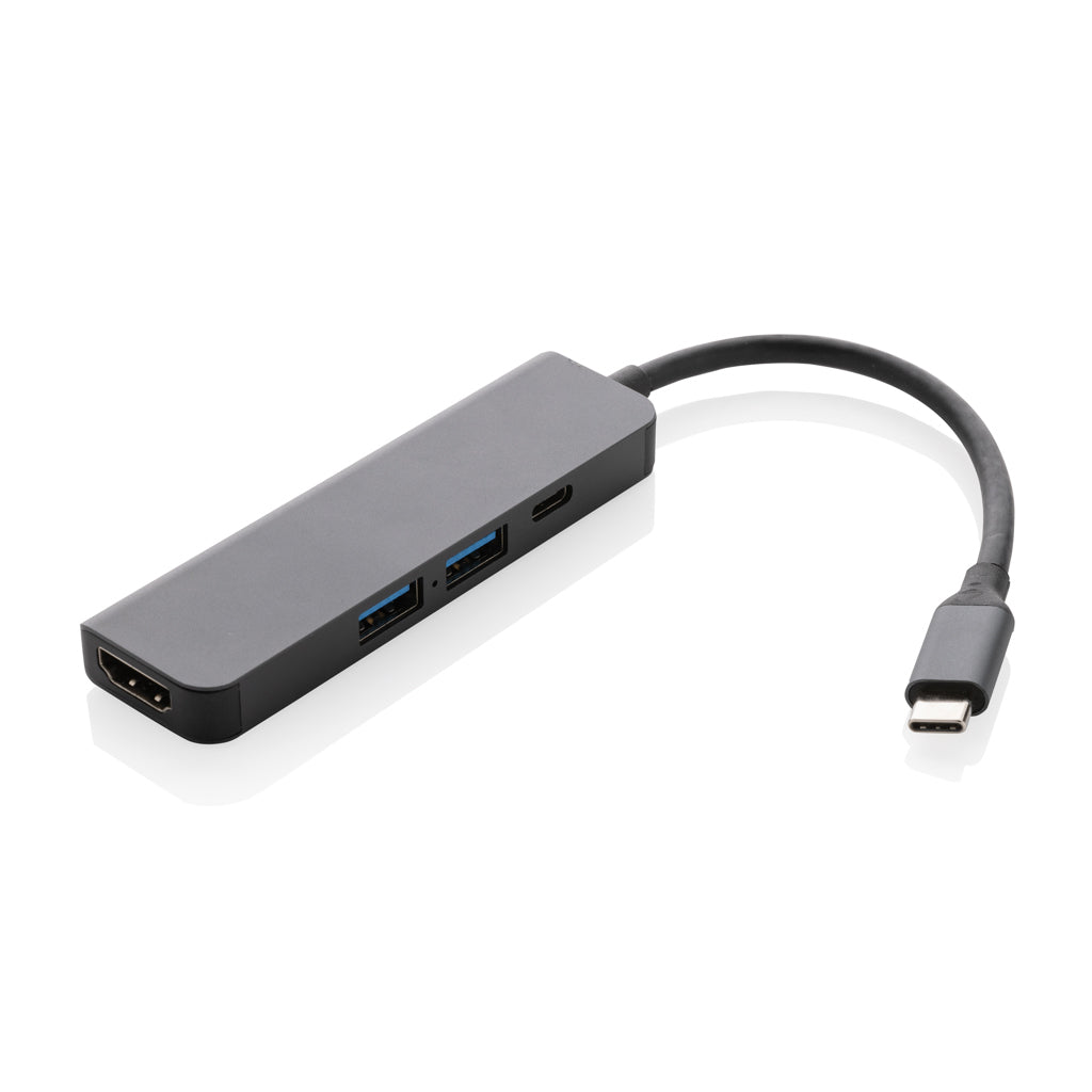 Terra RCS recycled aluminium hub with HDMI input - Grey