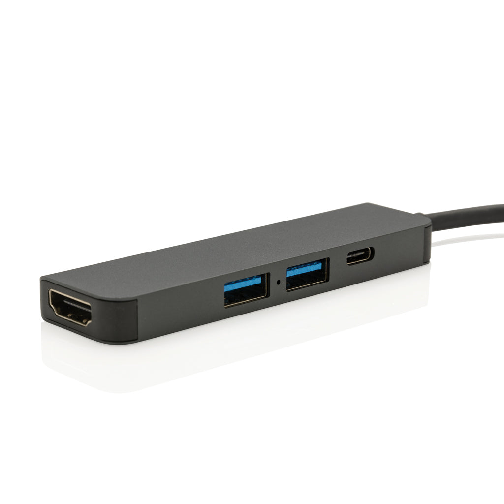 Terra RCS recycled aluminium hub with HDMI input - Grey