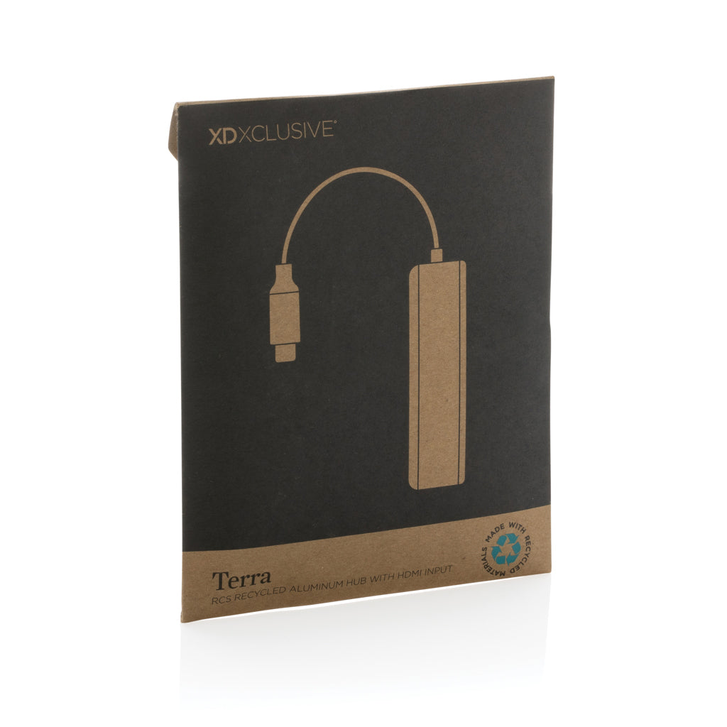 Terra RCS recycled aluminium hub with HDMI input - Grey