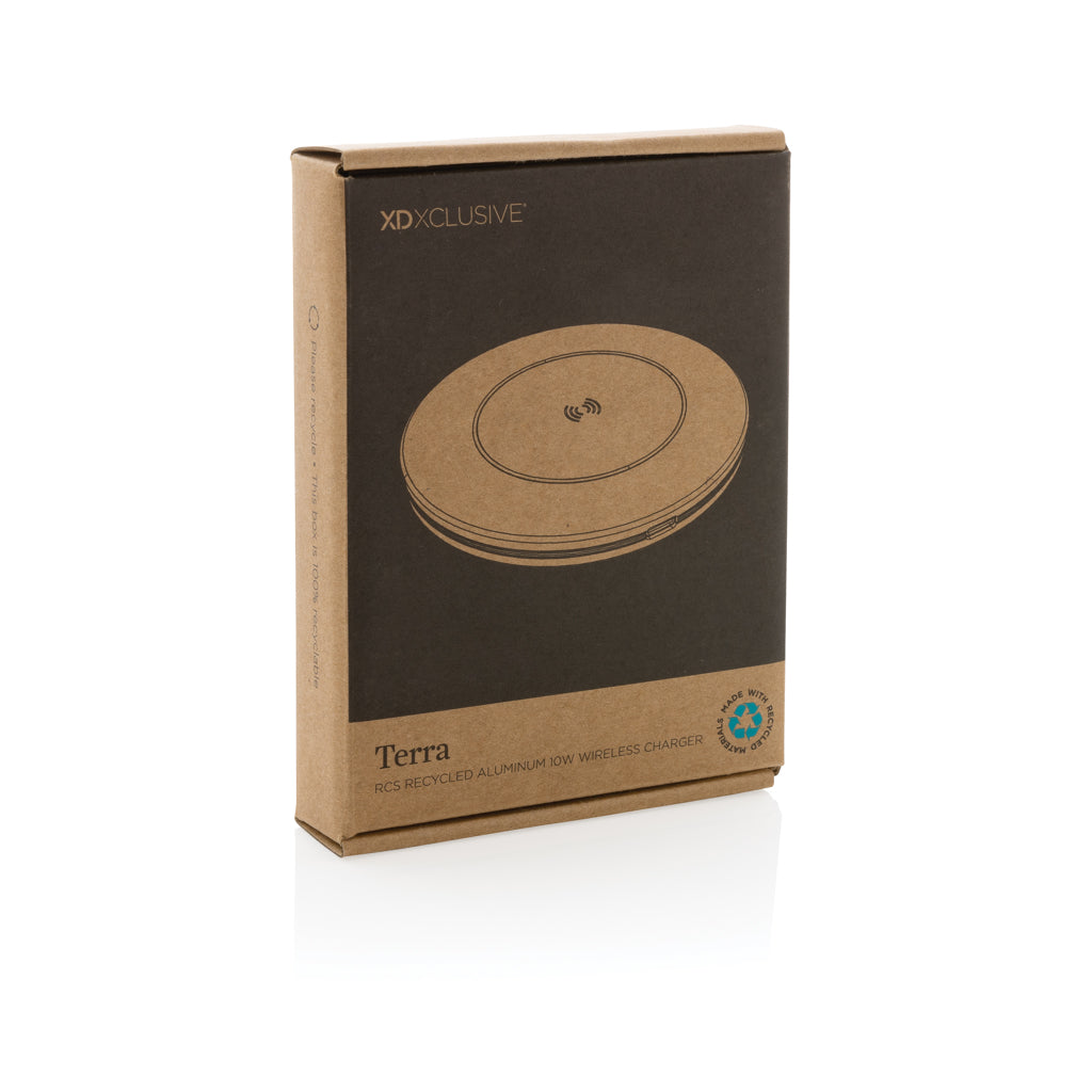 Terra RCS recycled aluminium 10W wireless charger - Grey