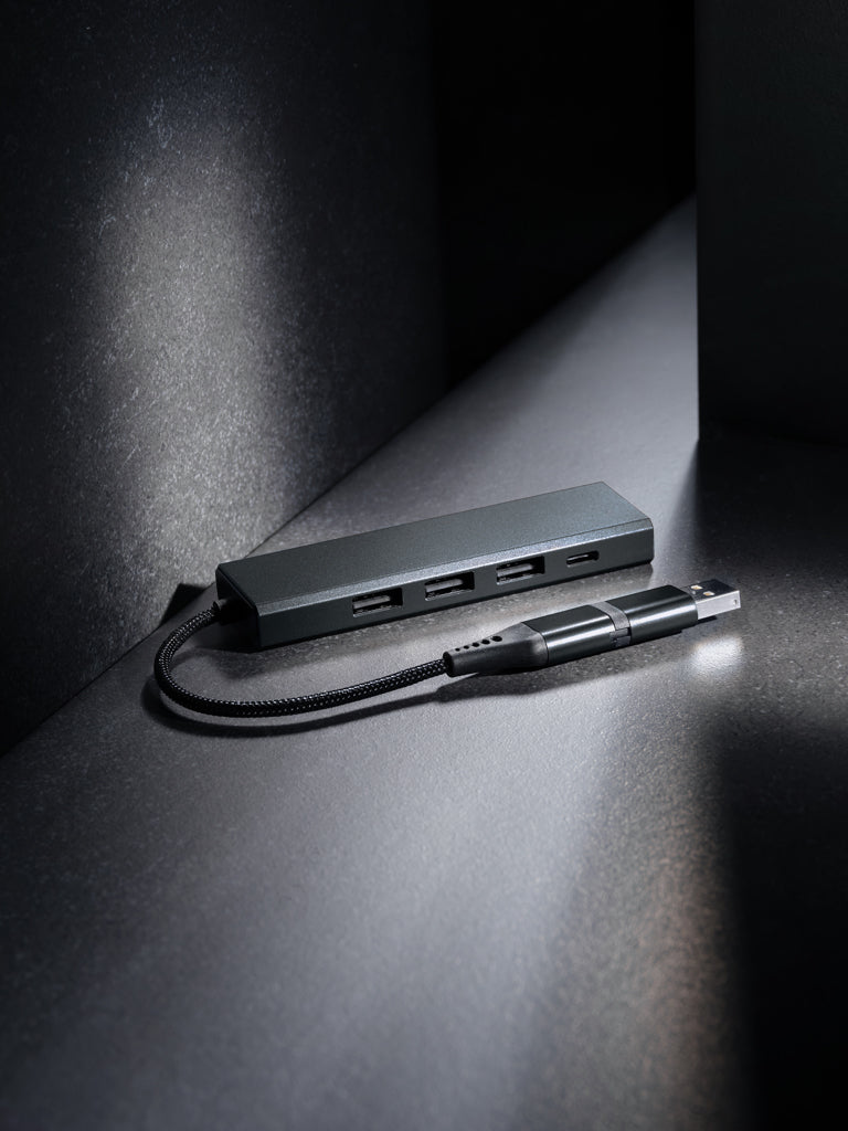 Terra RCS recycled aluminium hub with 3 USB ports - Grey