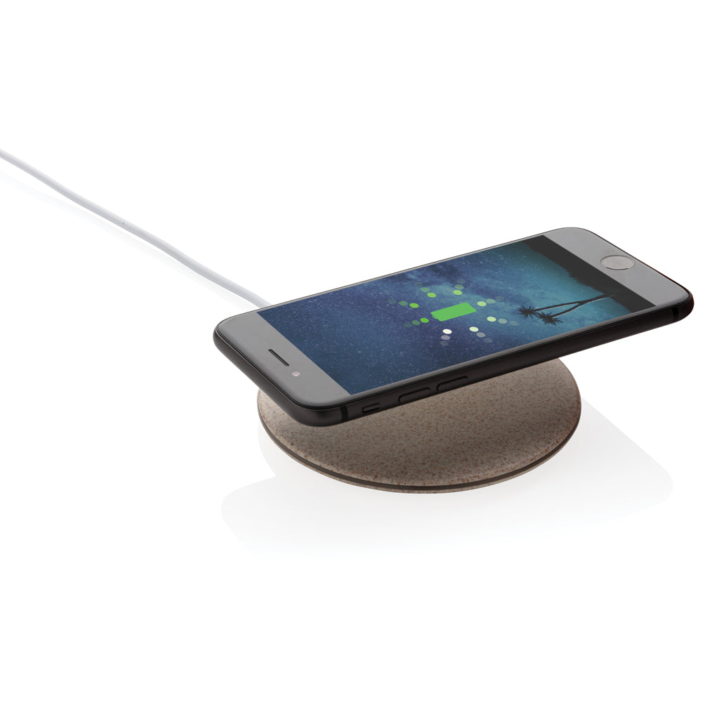 5W Wheat straw wireless charger - Khaki