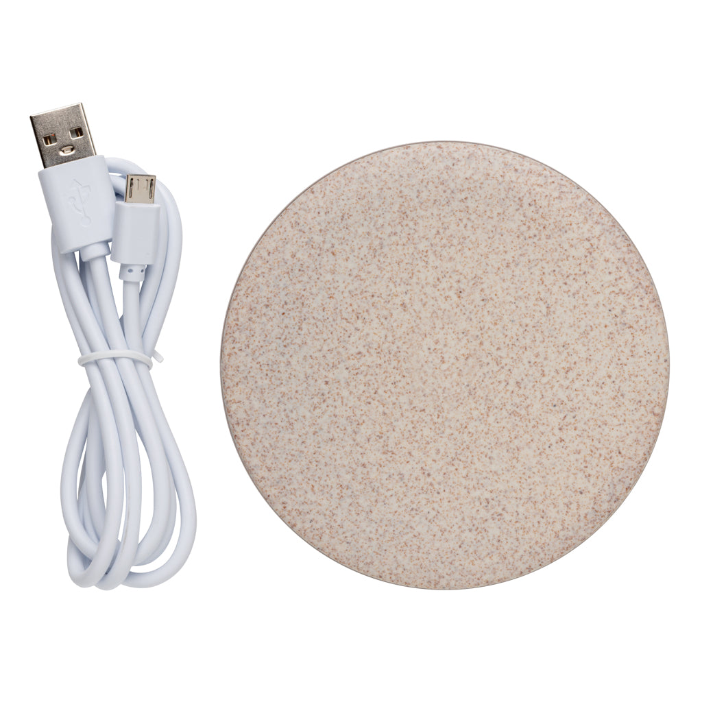 5W Wheat straw wireless charger - Khaki