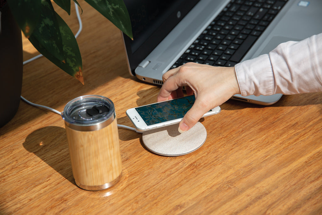 5W Wheat straw wireless charger - Khaki