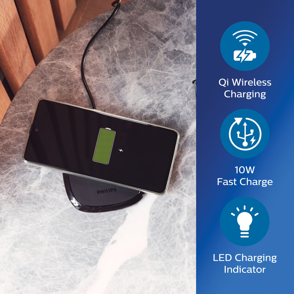 Philips 10W Qi wireless charger - Black