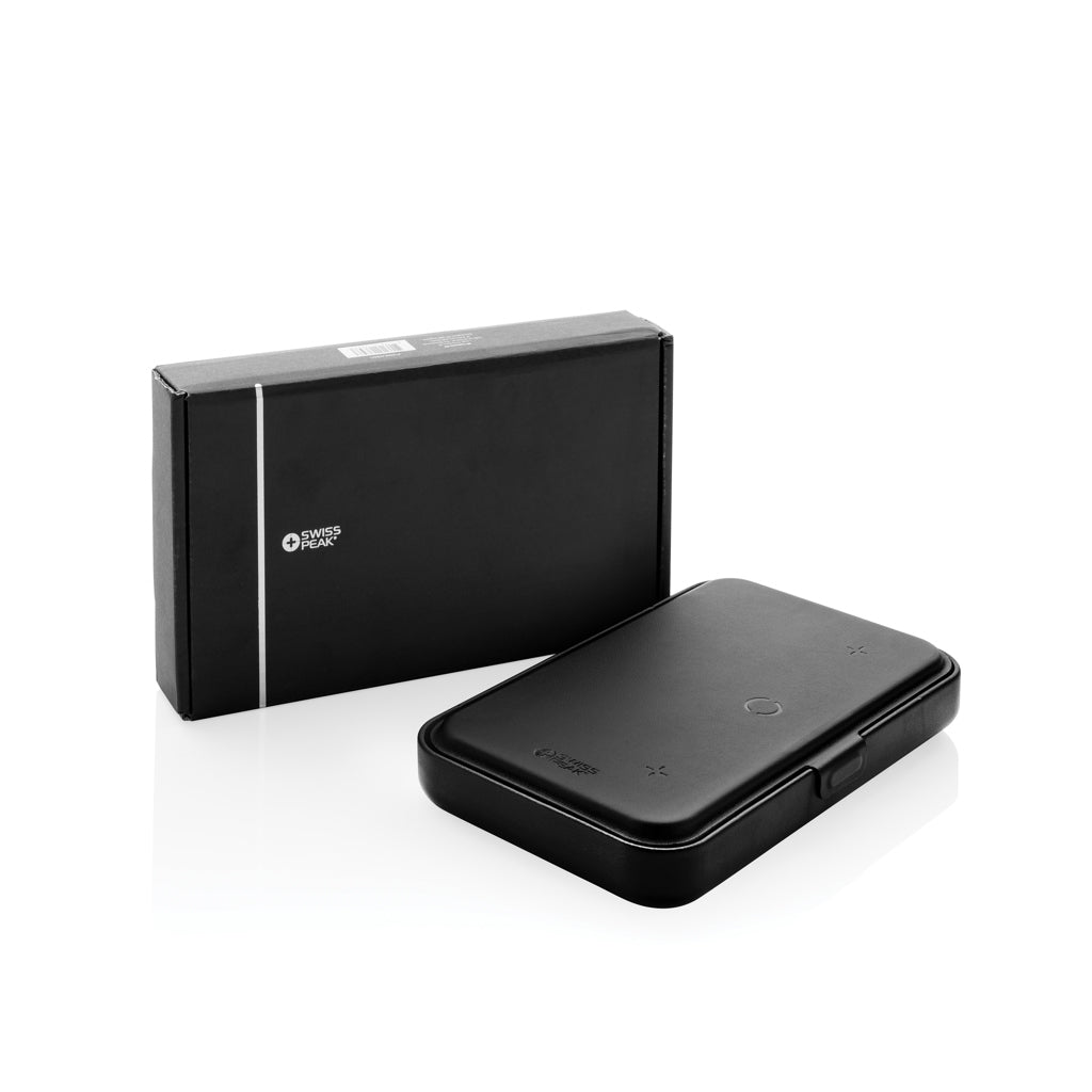 Swiss Peak RCS recycled travel case with 3 in 1 charger - Black
