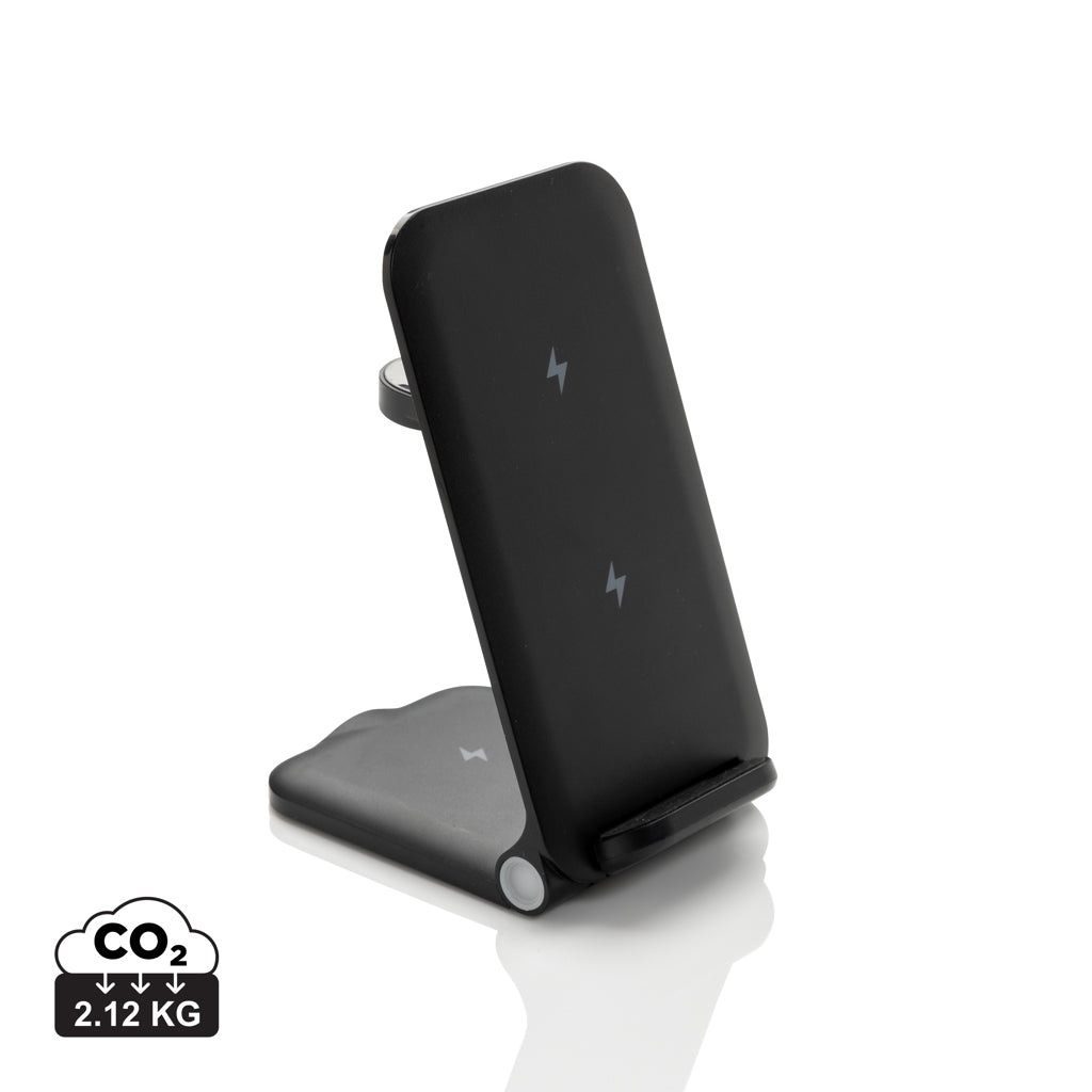 Powerpal 3 in 1 RCS recycled plastic 15W charger - Black