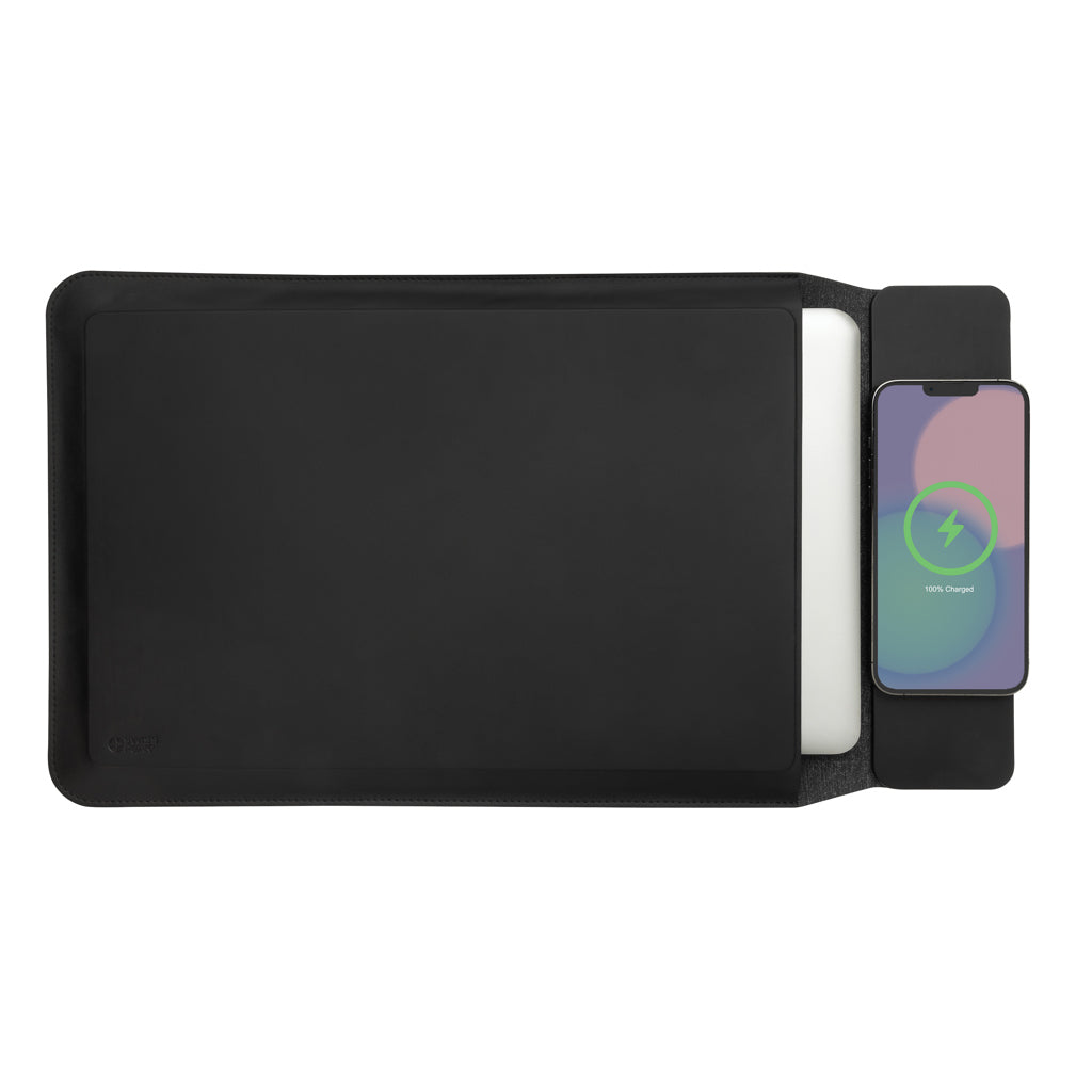 Swiss Peak 15W magnetic charging laptop sleeve 14-15,6' - Black
