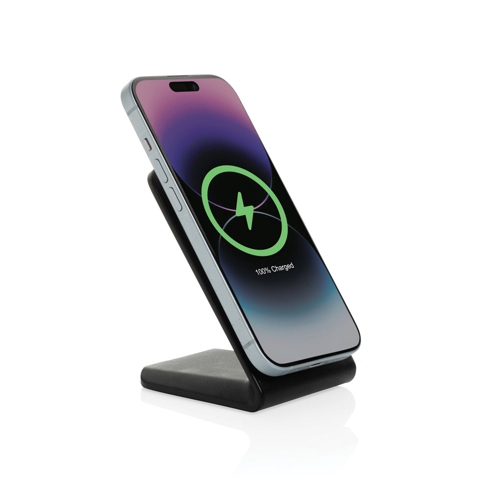VoltPerch RCS recycled plastic 15W magnetic wireless charger - Black