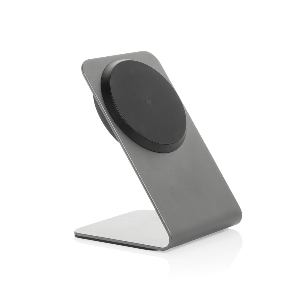 Terra aluminium 15W magnetic wireless charging phone stand - Grey