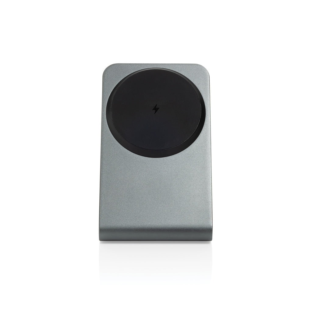 Terra aluminium 15W magnetic wireless charging phone stand - Grey