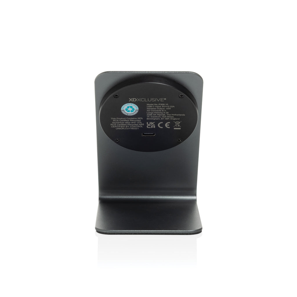 Terra aluminium 15W magnetic wireless charging phone stand - Grey