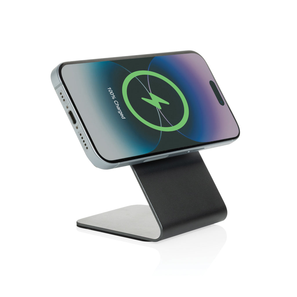 Terra aluminium 15W magnetic wireless charging phone stand - Grey