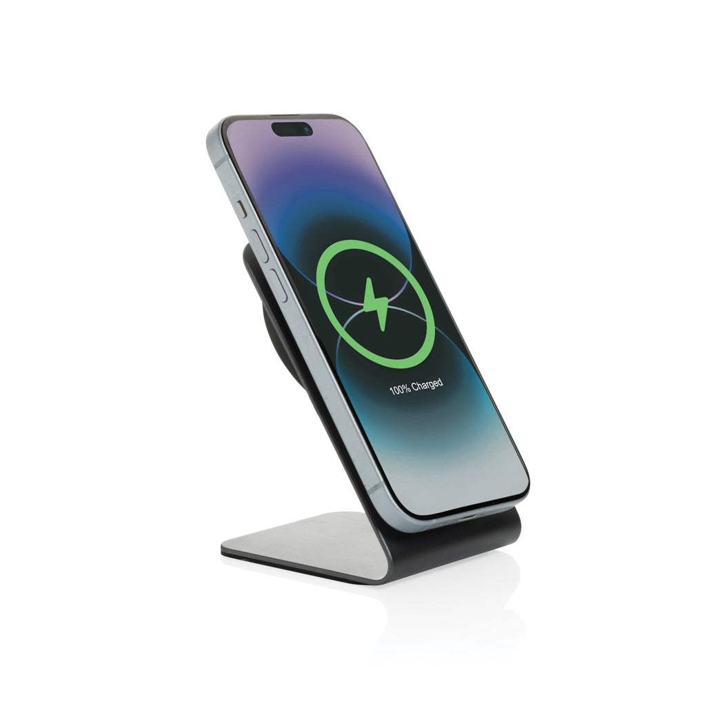 Terra aluminium 15W magnetic wireless charging phone stand - Grey