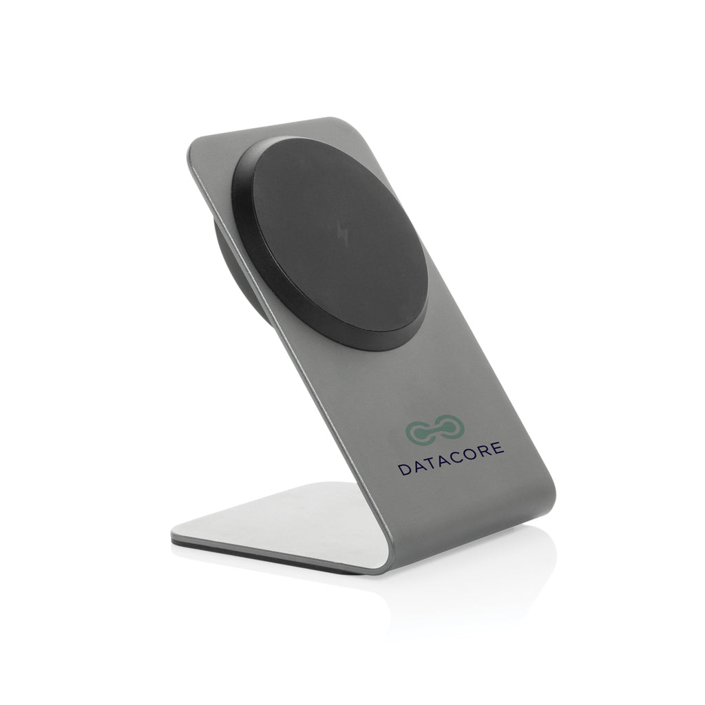 Terra aluminium 15W magnetic wireless charging phone stand - Grey