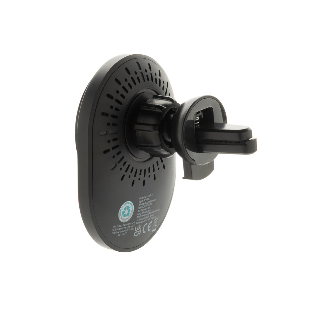 PowerCruze RCS rplastic 15W magnetic charging car holder - Black