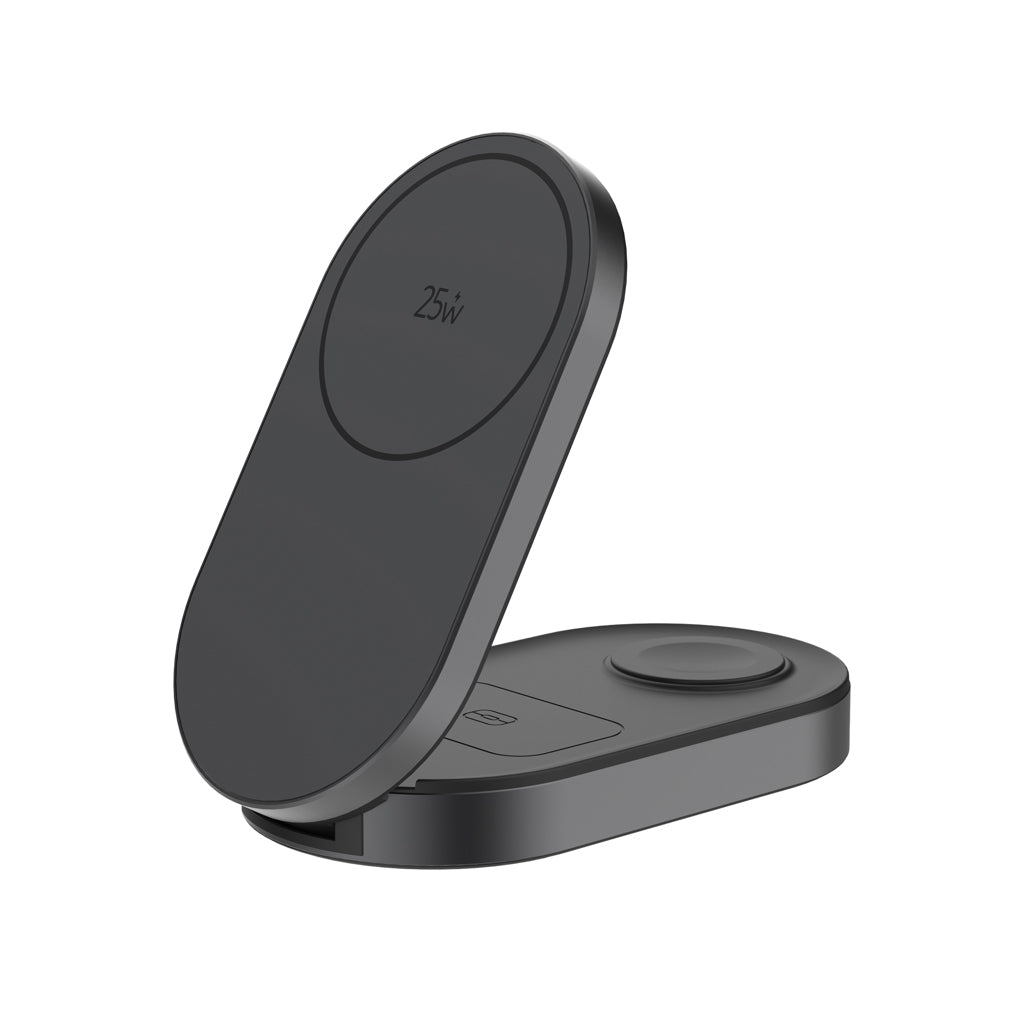 Quantum ultra-fast 3-in-1 25W Foldable Wireless Charger - Grey