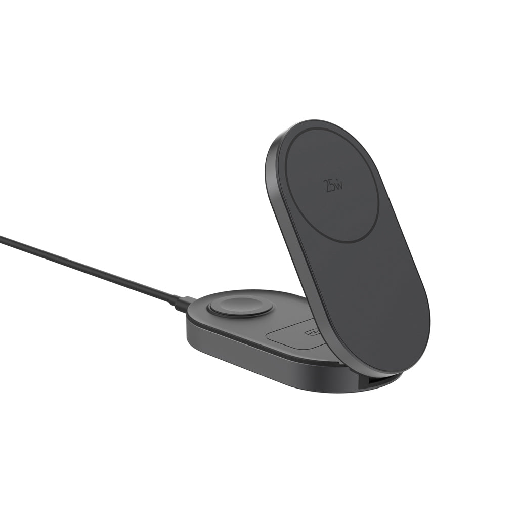 Quantum ultra-fast 3-in-1 25W Foldable Wireless Charger - Grey