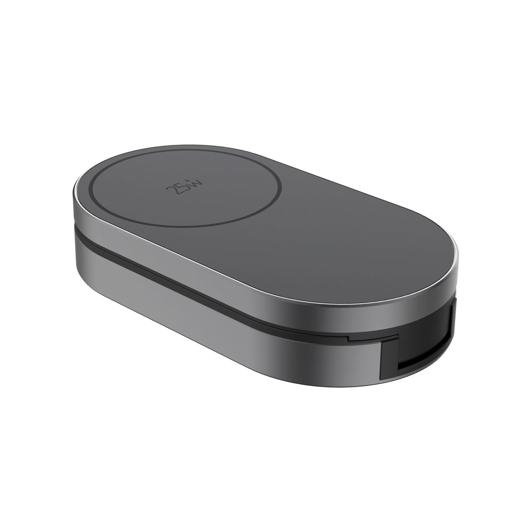 Quantum ultra-fast 3-in-1 25W Foldable Wireless Charger - Grey
