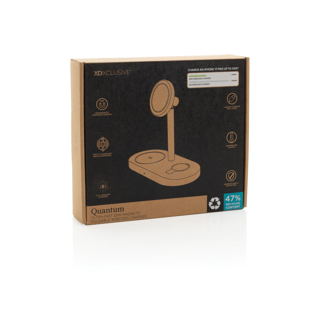 Quantum RCS ultra-fast 25W Magnetic desk wireless Charger - Grey