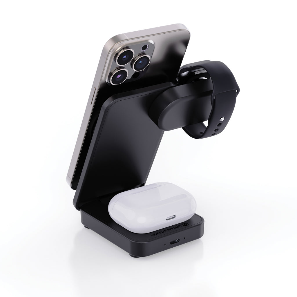 Urban Vitamin Arcadia RCS rplastic 15W 3in1 magnetic charger - Black