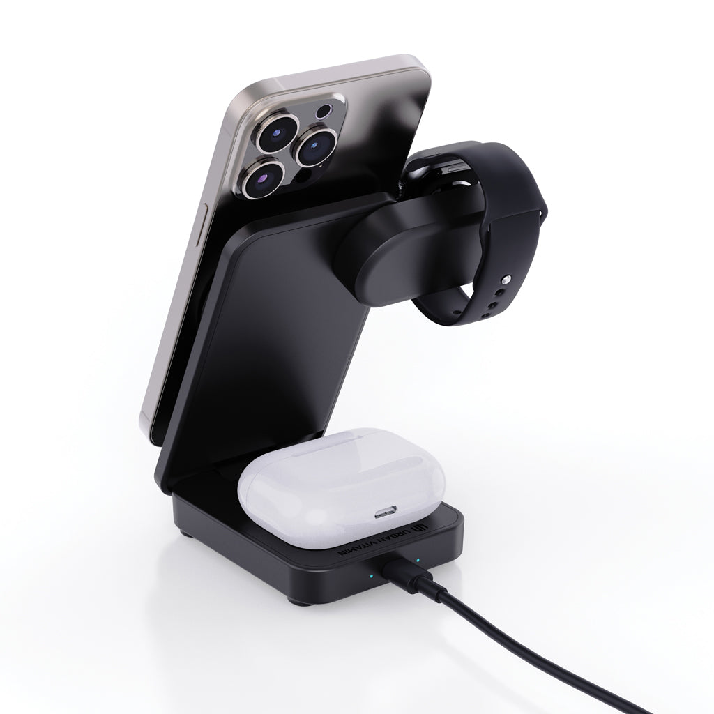 Urban Vitamin Arcadia RCS rplastic 15W 3in1 magnetic charger - Black