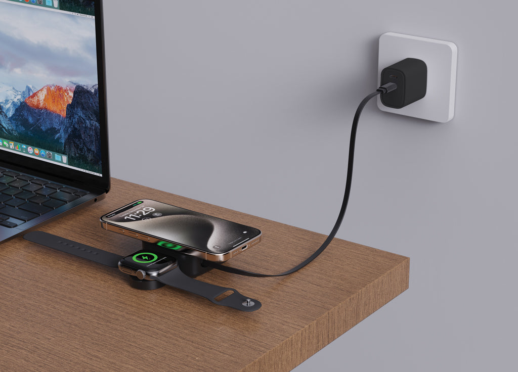 Urban Vitamin Goleta 2-in-1 15W magnetic wireless charger - Black