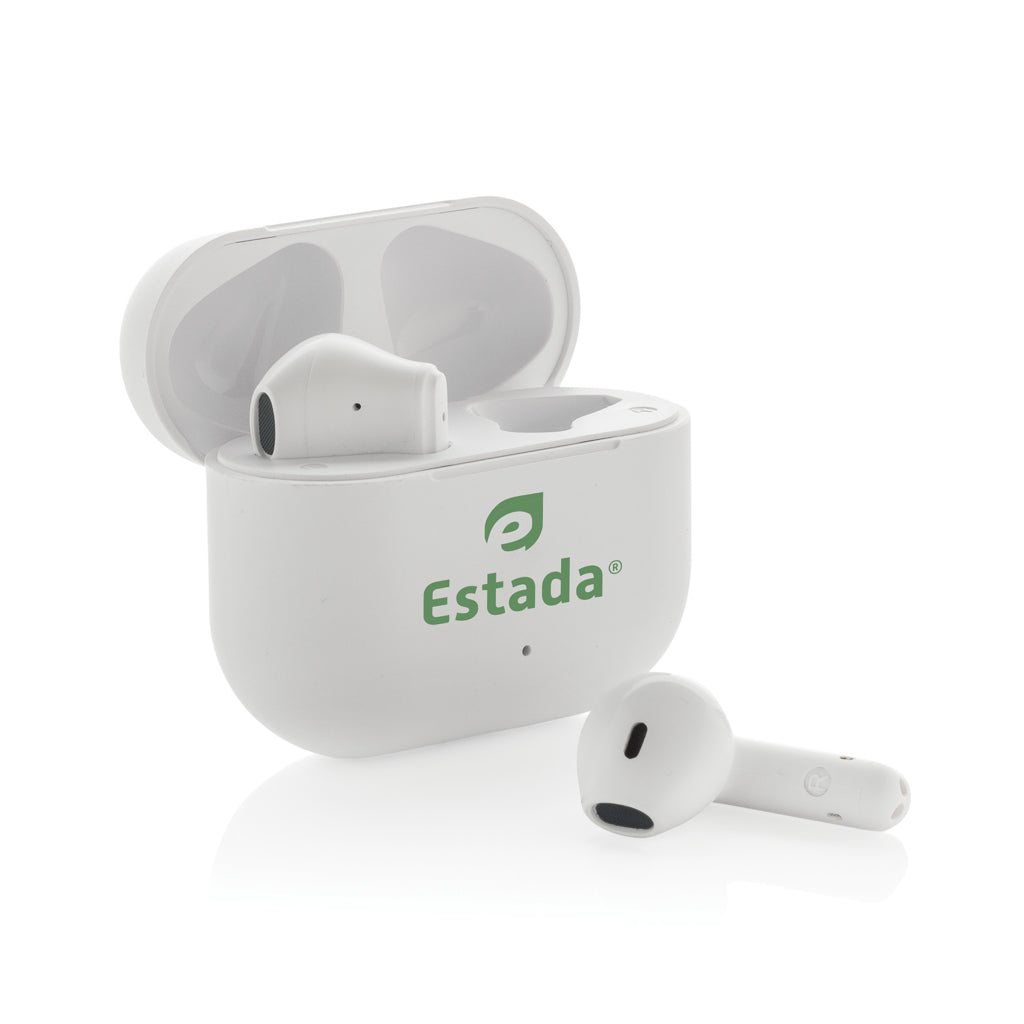 Tunevo RCS recycled plastic wireless earbuds - White
