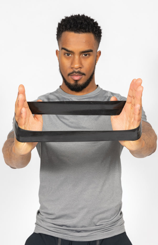 4pc elastic fitness bands in pouch - Black