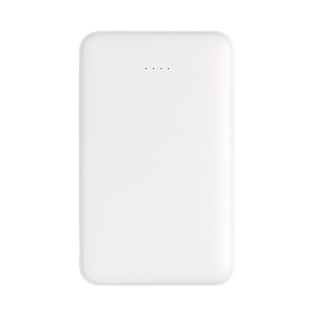 5.000 mAh Pocket Powerbank with integrated cables - White